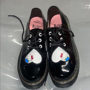 Dr. Martens Black and White Hello Kitty Shoes